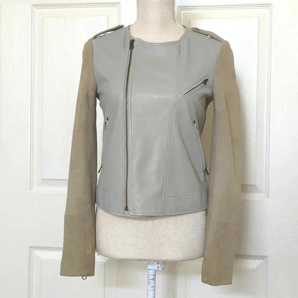 Rebecca Minkoff Gray Leather/Suede Jacket - Picture 1 of 11